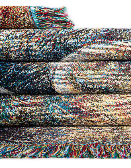 Brown and Gray 4' 6 x 6' Throw Blanket Rectangle Area Rug 100% Cotton Washable Cozy Soft Warm Room Decor Accent Made In USA