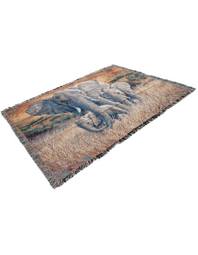Brown and Gray 4' 6 x 6' Throw Blanket Rectangle Rug