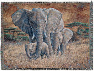 Brown and Gray 4' 6 x 6' Throw Blanket Rectangle Rug