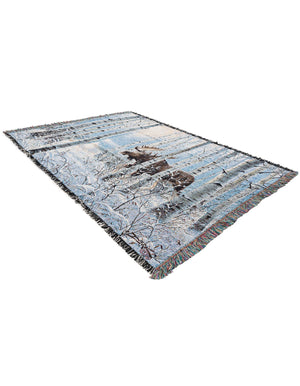 White Brown 4' 6 x 6' Throw Blanket Rectangle Rug