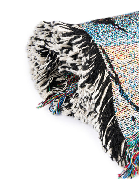 Seasonal Festive White Brown 4' 6 x 6' Throw Blanket Rectangle Area Rug 100% Cotton Washable Cozy Soft Warm Room Decor Accent Made In USA