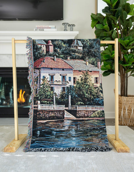 Multicolor 4' 6 x 6' Throw Blanket Rectangle Area Rug 100% Cotton Washable Cozy Soft Warm Room Decor Accent Made In USA