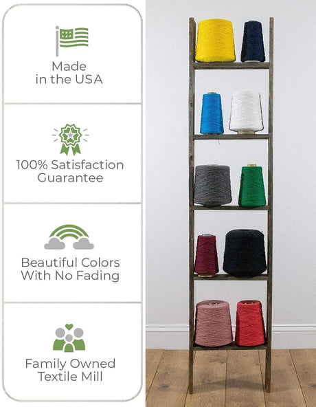 Multicolor 4' 6 x 6' Throw Blanket Rectangle Area Rug 100% Cotton Washable Cozy Soft Warm Room Decor Accent Made In USA