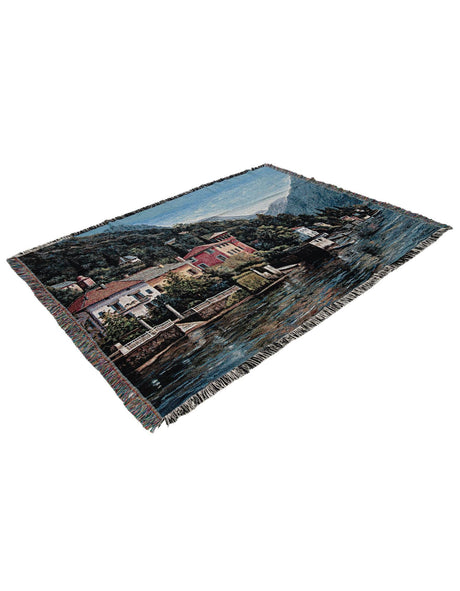 Multicolor 4' 6 x 6' Throw Blanket Rectangle Area Rug 100% Cotton Washable Cozy Soft Warm Room Decor Accent Made In USA