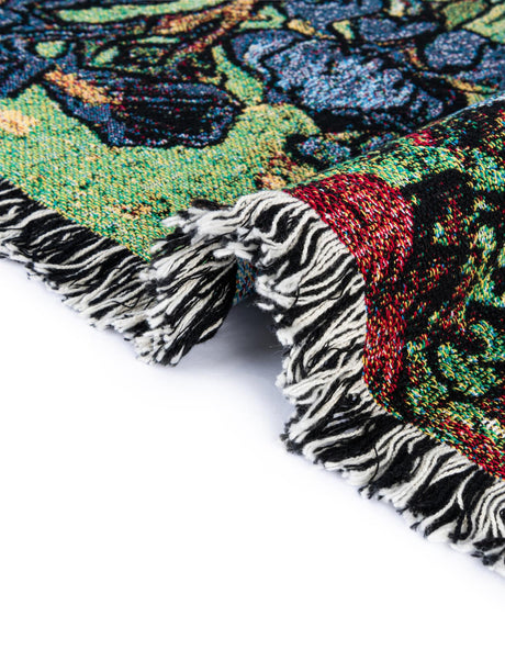 Multicolor 4' 6 x 6' Throw Blanket Rectangle Area Rug 100% Cotton Washable Cozy Soft Warm Room Decor Accent Made In USA