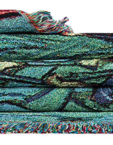 Multicolor 4' 6 x 6' Throw Blanket Rectangle Area Rug 100% Cotton Washable Cozy Soft Warm Room Decor Accent Made In USA