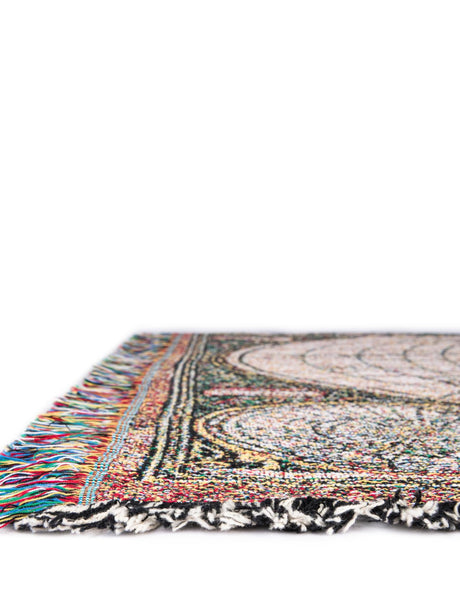 Multicolor 4' 6 x 6' Throw Blanket Rectangle Area Rug 100% Cotton Washable Cozy Soft Warm Room Decor Accent Made In USA