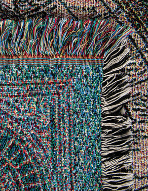 Multicolor 4' 6 x 6' Throw Blanket Rectangle Rug