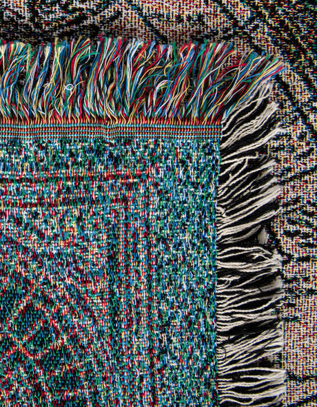 Multicolor 4' 6 x 6' Throw Blanket Rectangle Area Rug 100% Cotton Washable Cozy Soft Warm Room Decor Accent Made In USA