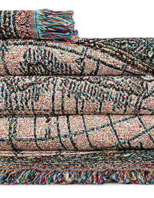 Multicolor 4' 6 x 6' Throw Blanket Rectangle Rug