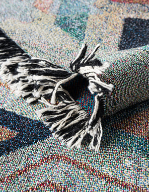 Multicolor 4' 6 x 6' Throw Blanket Rectangle Rug