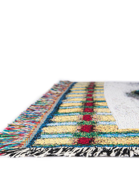 Multicolor 4' 6 x 6' Throw Blanket Rectangle Area Rug 100% Cotton Washable Cozy Soft Warm Room Decor Accent Made In USA