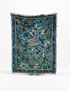 Blue 4' 6 x 6' Throw Blanket Rectangle Rug