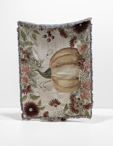 Orange 4' 6 x 6' Throw Blanket Rectangle Area Rug 100% Cotton Washable Cozy Soft Warm Room Decor Accent Made In USA