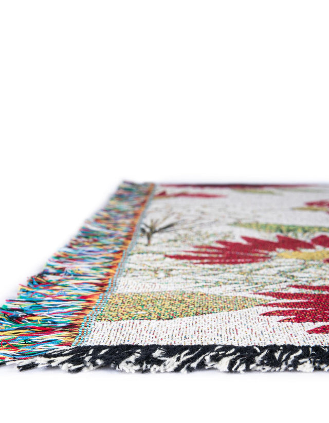 Orange 4' 6 x 6' Throw Blanket Rectangle Rug