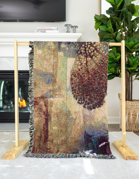 Multicolor 4' 6 x 4' 9 Throw Blanket Square Area Rug 100% Cotton Washable Cozy Soft Warm Room Decor Accent Made In USA