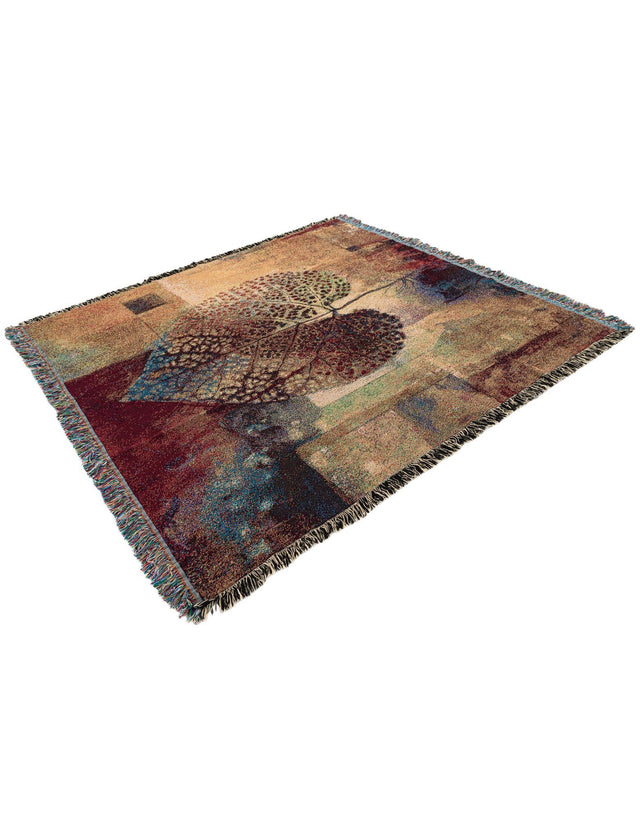 Multicolor 4' 6 x 5' Throw Blanket Square Rug