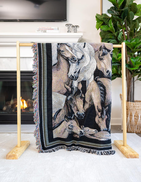 White Brown 4' 6 x 6' Throw Blanket Rectangle Area Rug 100% Cotton Washable Cozy Soft Warm Room Decor Accent Made In USA