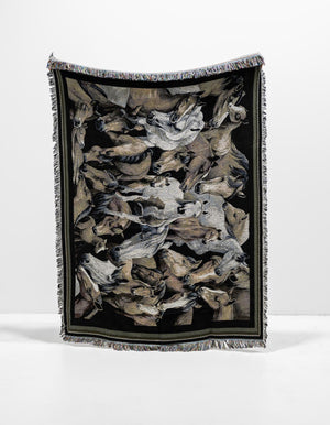 White Brown 4' 6 x 6' Throw Blanket Rectangle Rug