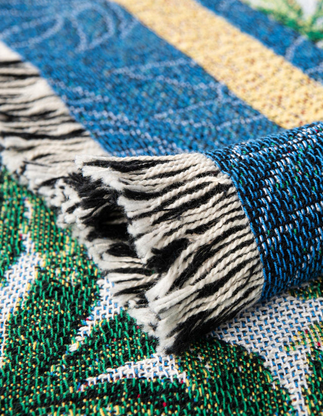 Multicolor 4' 6 x 6' Throw Blanket Rectangle Rug