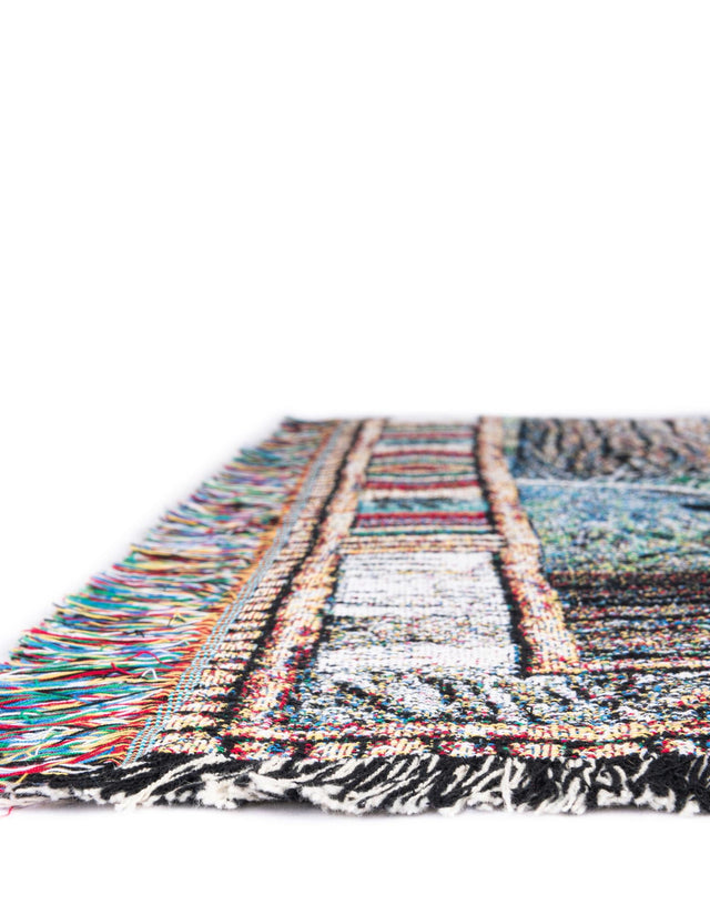 Multicolor 4' 6 x 6' Throw Blanket Rectangle Rug