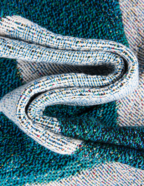 Seasonal Festive Multicolor 4' 6 x 6' Throw Blanket Rectangle Area Rug 100% Cotton Washable Cozy Soft Warm Room Decor Accent Made In USA