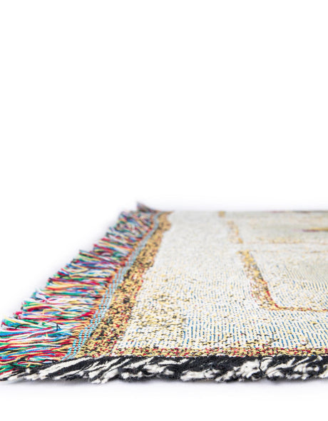 Multicolor 4' 6 x 6' Throw Blanket Rectangle Area Rug 100% Cotton Washable Cozy Soft Warm Room Decor Accent Made In USA