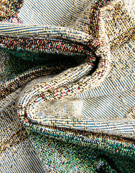 Multicolor 4' 6 x 6' Throw Blanket Rectangle Area Rug 100% Cotton Washable Cozy Soft Warm Room Decor Accent Made In USA