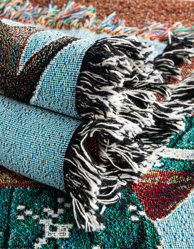 Multicolor 4' 6 x 6' Throw Blanket Rectangle Rug