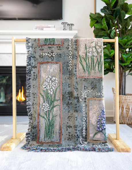 Multicolor 4' 6 x 6' Throw Blanket Rectangle Area Rug 100% Cotton Washable Cozy Soft Warm Room Decor Accent Made In USA