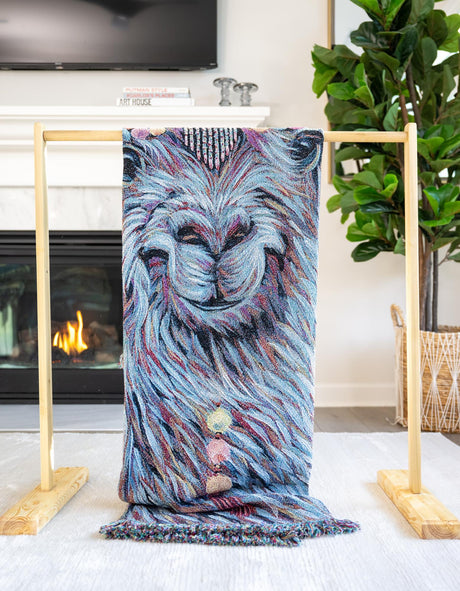 Multicolor 4' 6 x 6' Throw Blanket Rectangle Area Rug 100% Cotton Washable Cozy Soft Warm Room Decor Accent Made In USA