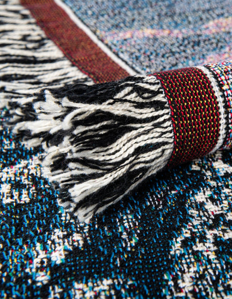 Multicolor 4' 6 x 6' Throw Blanket Rectangle Area Rug 100% Cotton Washable Cozy Soft Warm Room Decor Accent Made In USA