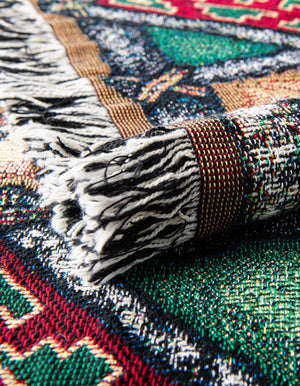 Multicolor 4' 6 x 6' Throw Blanket Rectangle Rug