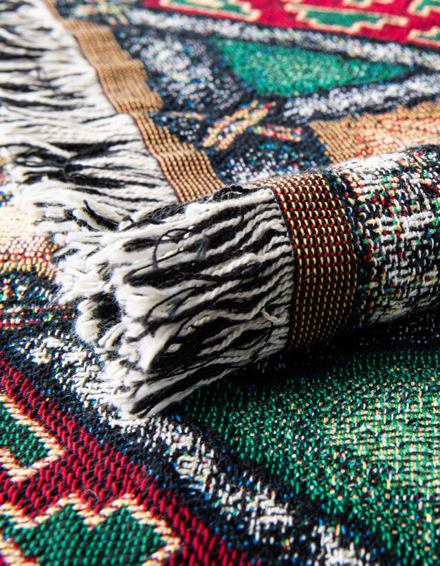 Multicolor 4' 6 x 6' Throw Blanket Rectangle Rug