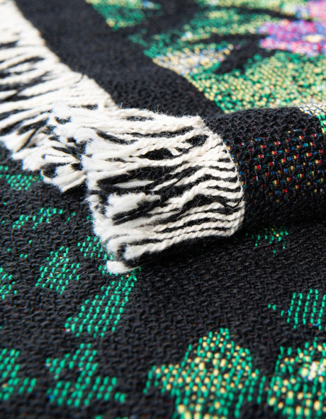 Green 4' 6 x 6' Throw Blanket Rectangle Area Rug 100% Cotton Washable Cozy Soft Warm Room Decor Accent Made In USA