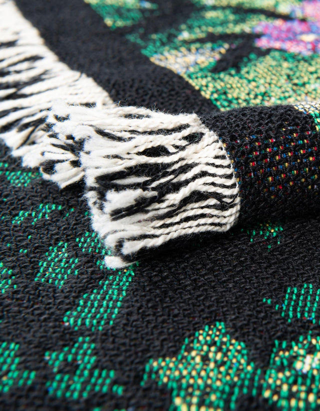 Green 4' 6 x 6' Throw Blanket Rectangle Rug