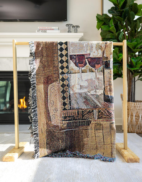 Multicolor 4' 6 x 6' Throw Blanket Rectangle Area Rug 100% Cotton Washable Cozy Soft Warm Room Decor Accent Made In USA