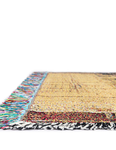 Multicolor 4' 6 x 6' Throw Blanket Rectangle Area Rug 100% Cotton Washable Cozy Soft Warm Room Decor Accent Made In USA