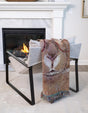 Brown 4' 6 x 6' Throw Blanket Rectangle Rug