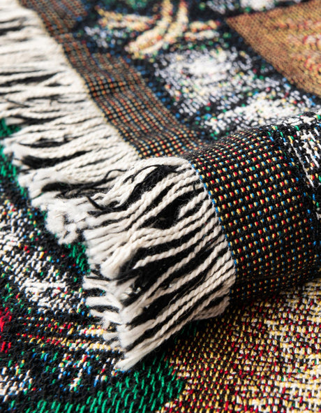 Multicolor 4' 6 x 6' Throw Blanket Rectangle Area Rug 100% Cotton Washable Cozy Soft Warm Room Decor Accent Made In USA