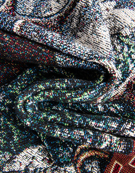 Multicolor 4' 6 x 6' Throw Blanket Rectangle Area Rug 100% Cotton Washable Cozy Soft Warm Room Decor Accent Made In USA