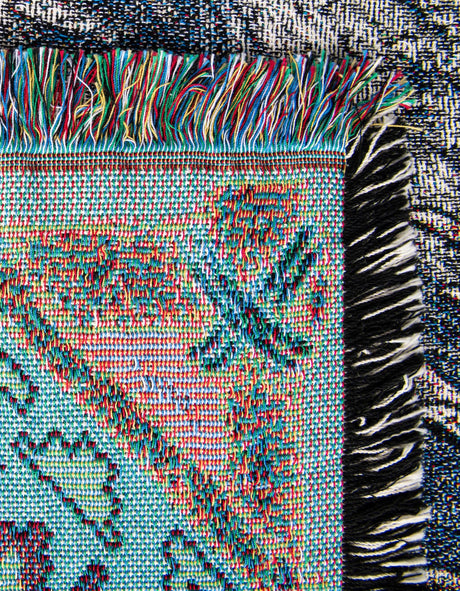 Multicolor 4' 6 x 6' Throw Blanket Rectangle Area Rug 100% Cotton Washable Cozy Soft Warm Room Decor Accent Made In USA