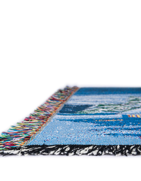 Seasonal Festive Multicolor 4' 6 x 6' Throw Blanket Rectangle Area Rug 100% Cotton Washable Cozy Soft Warm Room Decor Accent Made In USA