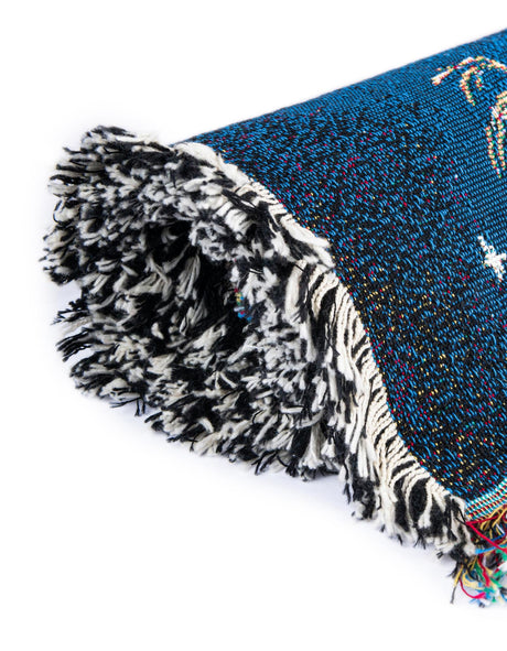 Seasonal Festive Multicolor 4' 6 x 6' Throw Blanket Rectangle Area Rug 100% Cotton Washable Cozy Soft Warm Room Decor Accent Made In USA