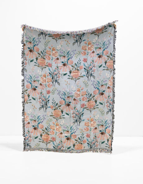 Multicolor 4' 6 x 6' Throw Blanket Rectangle Area Rug 100% Cotton Washable Cozy Soft Warm Room Decor Accent Made In USA