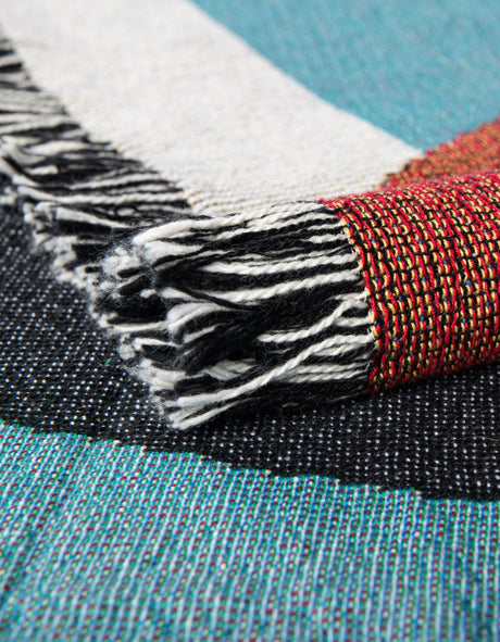 Multicolor 4' 6 x 6' Throw Blanket Rectangle Area Rug 100% Cotton Washable Cozy Soft Warm Room Decor Accent Made In USA