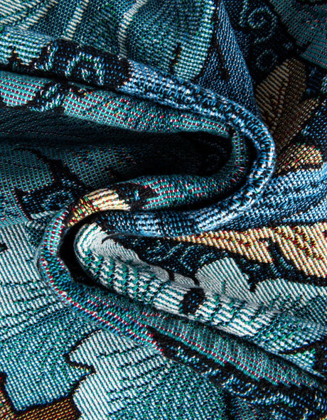 Blue 4' 6 x 6' Throw Blanket Rectangle Area Rug 100% Cotton Washable Cozy Soft Warm Room Decor Accent Made In USA