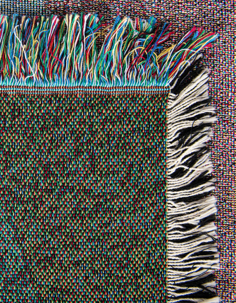 Multicolor 4' 6 x 6' Throw Blanket Rectangle Area Rug 100% Cotton Washable Cozy Soft Warm Room Decor Accent Made In USA