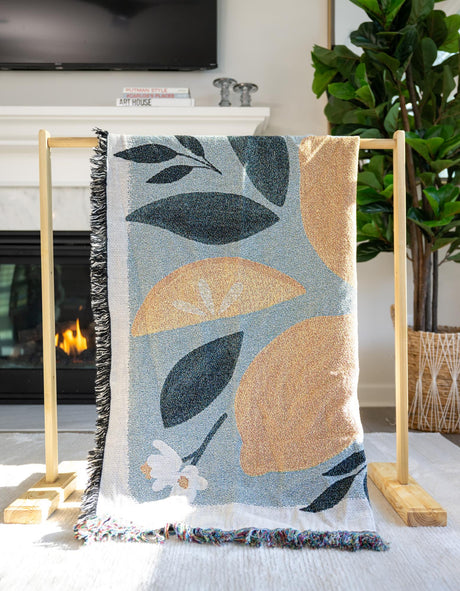 Multicolor 4' 6 x 6' Throw Blanket Rectangle Area Rug 100% Cotton Washable Cozy Soft Warm Room Decor Accent Made In USA