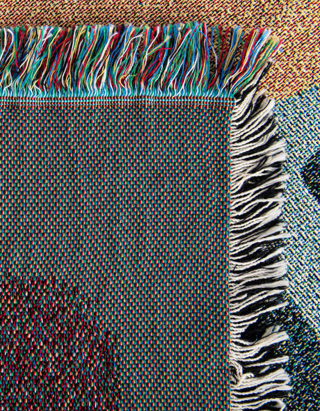 Multicolor 4' 6 x 6' Throw Blanket Rectangle Area Rug 100% Cotton Washable Cozy Soft Warm Room Decor Accent Made In USA